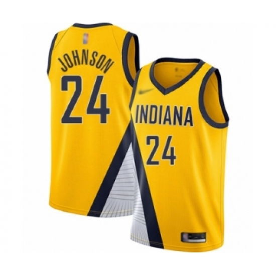 Women's Indiana Pacers #24 Alize Johnson Swingman Gold Finished Basketball Jersey - Statement Edition - Ujersey