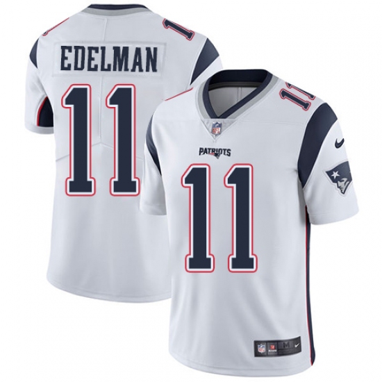 Youth Nike New England Patriots #11 Julian Edelman White Vapor Untouchable Limited Player NFL Jersey - Ujersey