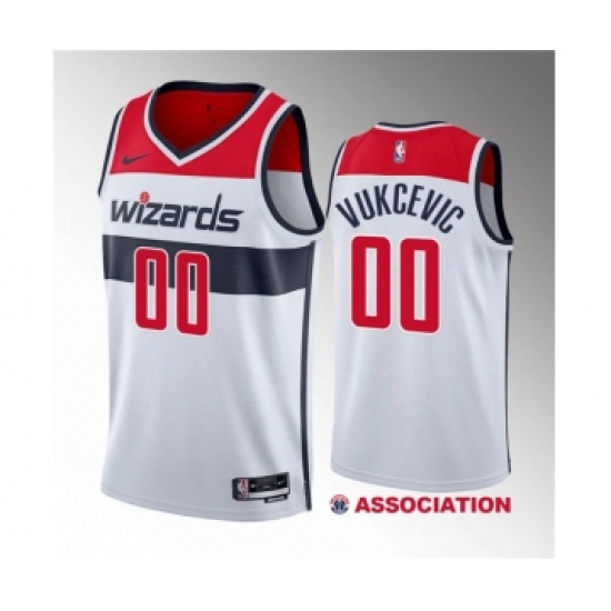 Men's Washington Wizards #00 Tristan Vukcevic White 2023 Draft Association Edition Stitched Jersey - Ujersey