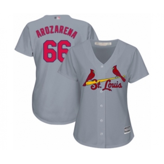 Women's St. Louis Cardinals #66 Randy Arozarena Authentic Grey Road Cool Base Baseball Player Jersey - Ujersey