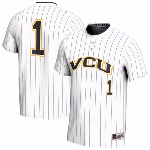 Youth GameDay Greats White VCU Rams Lightweight Collegiate Softball Fashion Jersey - Ujersey