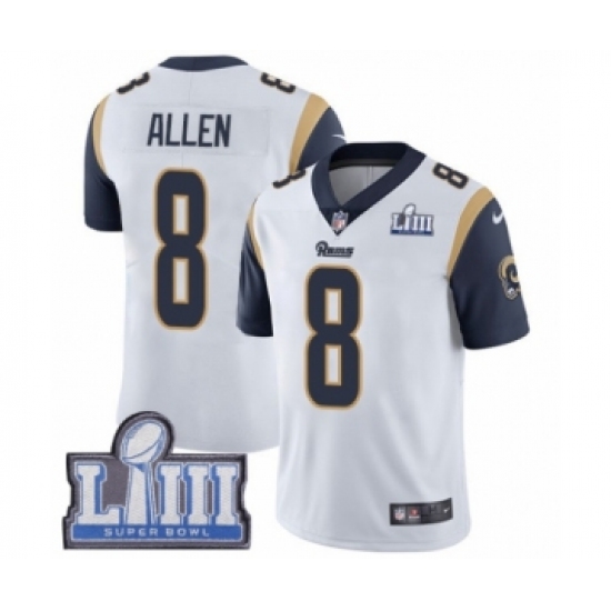 Men's Nike Los Angeles Rams #8 Brandon Allen White Vapor Untouchable Limited Player Super Bowl LIII Bound NFL Jersey - Ujersey