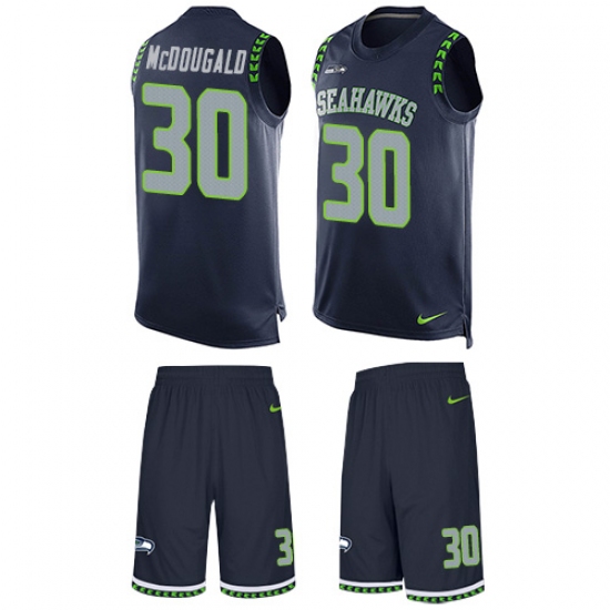 Men's Nike Seattle Seahawks #30 Bradley McDougald Limited Steel Blue Tank Top Suit NFL Jersey - Ujersey