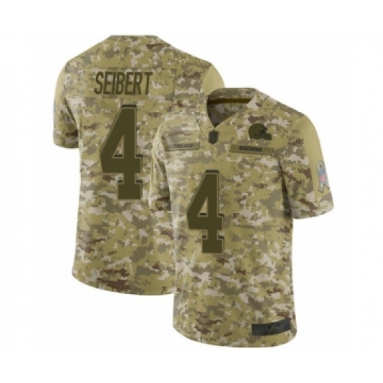Youth Cleveland Browns #4 Austin Seibert Limited Camo 2018 Salute to Service Football Jersey - Ujersey