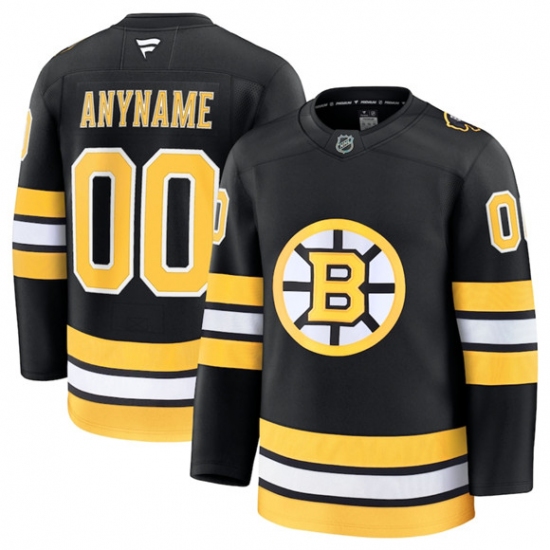 Men's Boston Bruins Active Player Custom Black 2025 Home Stitched Hockey Jersey - Ujersey