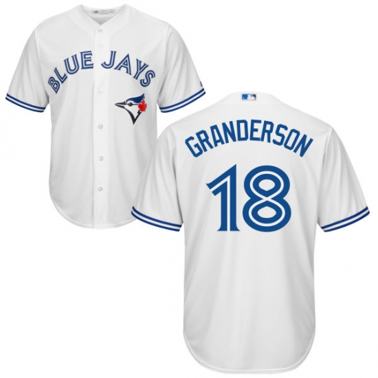 Men's Majestic Toronto Blue Jays #18 Curtis Granderson Replica White Home MLB Jersey - Ujersey