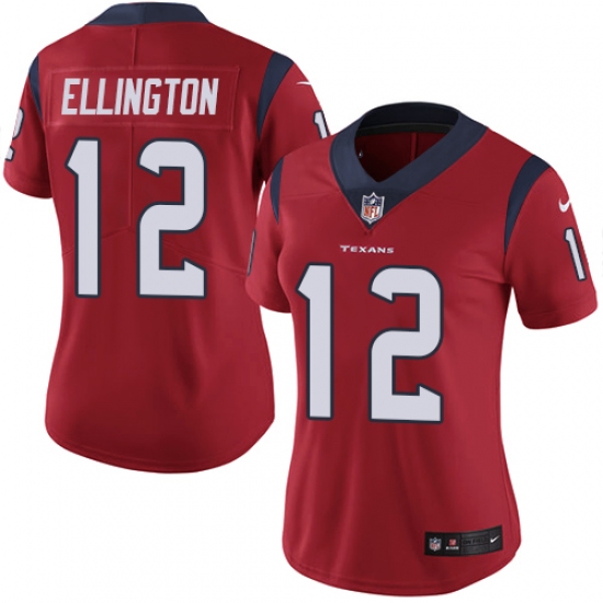 Women's Nike Houston Texans #12 Bruce Ellington Red Alternate Vapor Untouchable Limited Player NFL Jersey - Ujersey