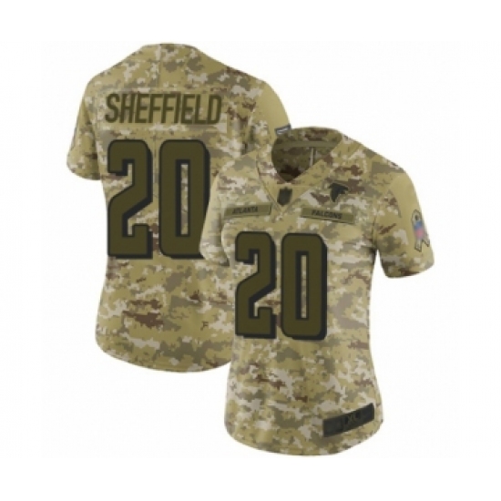 Women's Atlanta Falcons #20 Kendall Sheffield Limited Camo 2018 Salute to Service Football Jersey - Ujersey