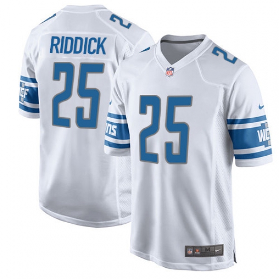 Men's Nike Detroit Lions #25 Theo Riddick Game White NFL Jersey - Ujersey