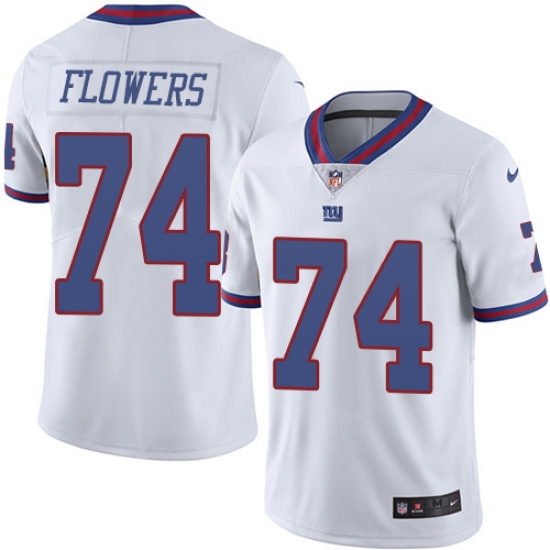Youth Nike New York Giants #74 Ereck Flowers Limited White Rush Vapor Untouchable NFL Jersey - Ujersey