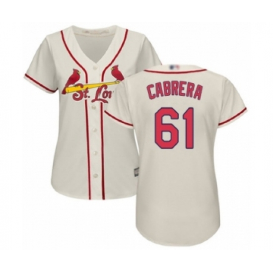 Women's St. Louis Cardinals #61 Genesis Cabrera Authentic Cream Alternate Cool Base Baseball Player Jersey - Ujersey