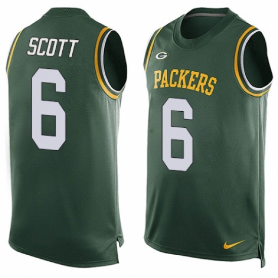 Men's Nike Green Bay Packers #6 JK Scott Limited Green Player Name & Number Tank Top NFL Jersey - Ujersey