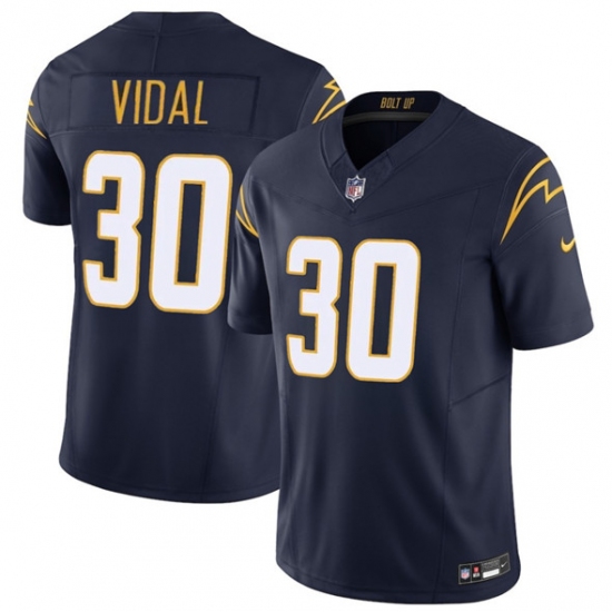 Men's Los Angeles Chargers #30 Kimani Vidal Navy 2025 F.U.S.E. Alternate Vapor Limited Football Stitched Jersey - Ujersey