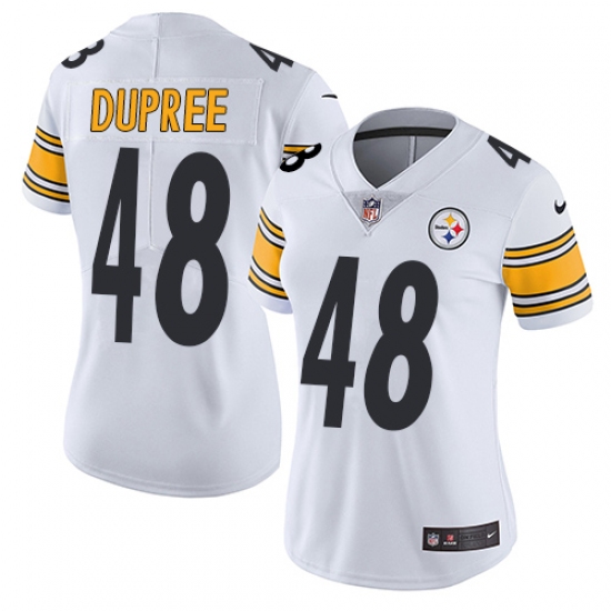 Women's Nike Pittsburgh Steelers #48 Bud Dupree White Vapor Untouchable Limited Player NFL Jersey - Ujersey