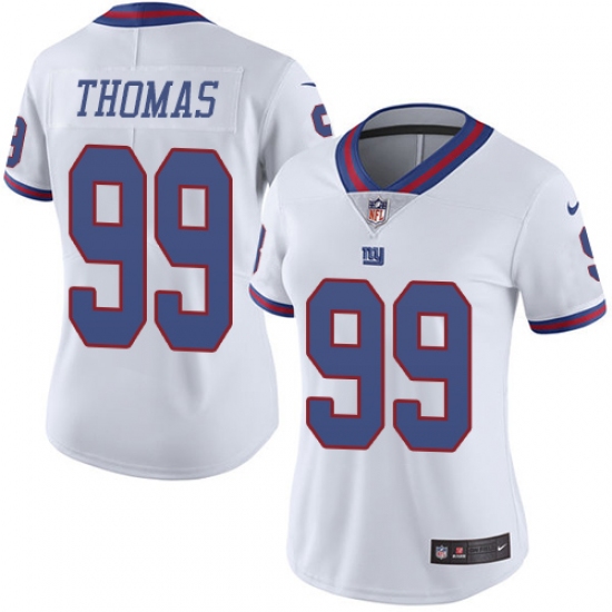 Women's Nike New York Giants #99 Robert Thomas Limited White Rush Vapor Untouchable NFL Jersey - Ujersey