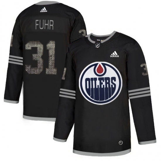 Men's Adidas Edmonton Oilers #31 Grant Fuhr Black Authentic Classic Stitched NHL Jersey - Ujersey