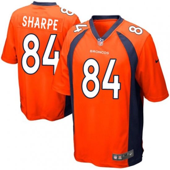 Men's Nike Denver Broncos #84 Shannon Sharpe Game Orange Team Color NFL Jersey - Ujersey