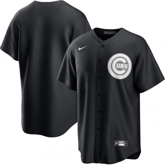 Men's Chicago Cubs Blank Black Lights Out Limited Stitched Baseball Jersey - Ujersey