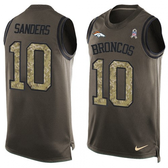 Men's Nike Denver Broncos #10 Emmanuel Sanders Limited Green Salute to Service Tank Top NFL Jersey - Ujersey