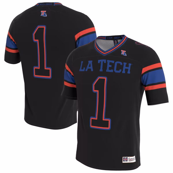 Youth GameDay Greats Louisiana Tech Bulldogs Lightweight Collegiate Football Blackout Fashion Jersey - SUjersey01