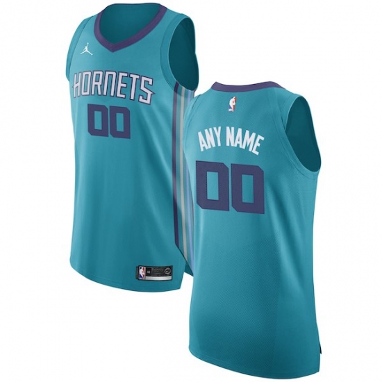Men's Charlotte Hornets Jordan Brand Teal Authentic Custom Jersey - Icon Edition - Ujersey
