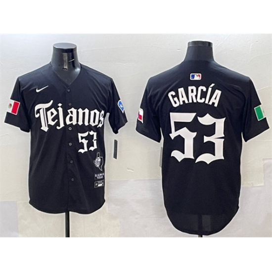 Men's Texas Rangers #53 Adolis García Black Mexico 2025 Vapor Premier Limited Stitched Baseball Jersey - Ujersey