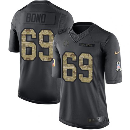 Men's Nike Indianapolis Colts #69 Deyshawn Bond Limited Black 2016 Salute to Service NFL Jersey - Ujersey