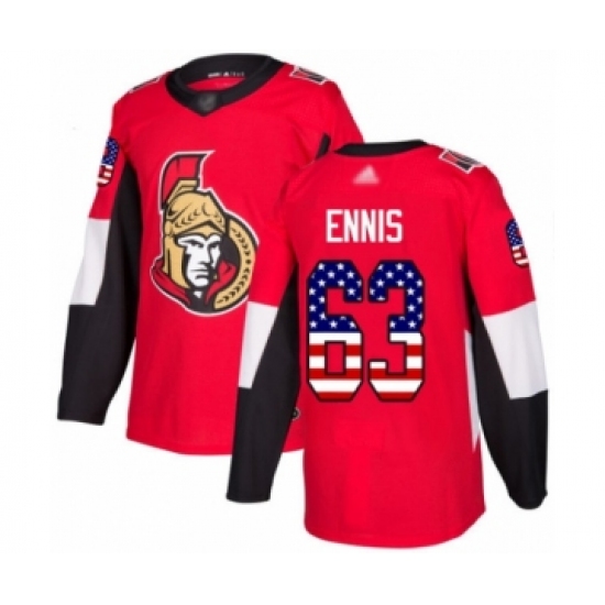 Men's Ottawa Senators #63 Tyler Ennis Authentic Red USA Flag Fashion Hockey Jersey - Ujersey