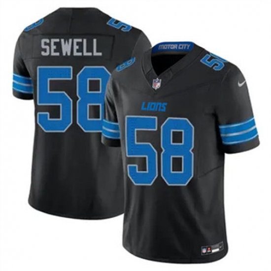 Youth Detroit Lions #58 Penei Sewell Black 2024 F U S E Alternate Vapor Limited Stitched Jersey