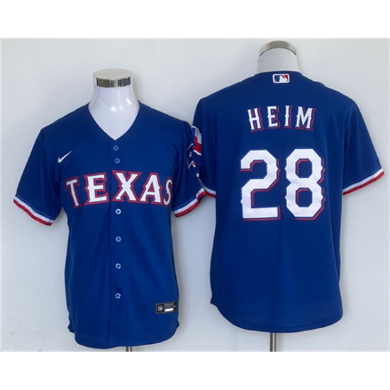 Men's Texas Rangers #28 Jonah Heim Royal Cool Base Stitched Jersey - Ujersey