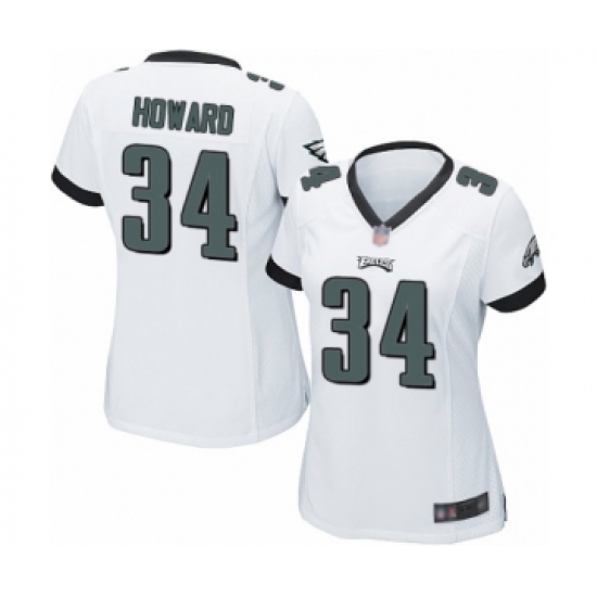 Women's Philadelphia Eagles #34 Andrew Sendejo Game White Football Jersey - Ujersey