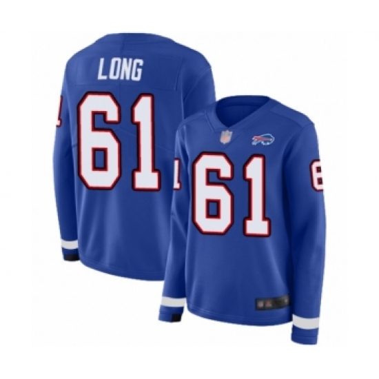 Women's Buffalo Bills #61 Spencer Long Limited Royal Blue Therma Long Sleeve Football Jersey - Ujersey