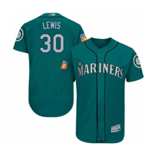 Men's Seattle Mariners #30 Kyle Lewis Teal Green Alternate Flex Base Authentic Collection Baseball Player Jersey - Ujersey