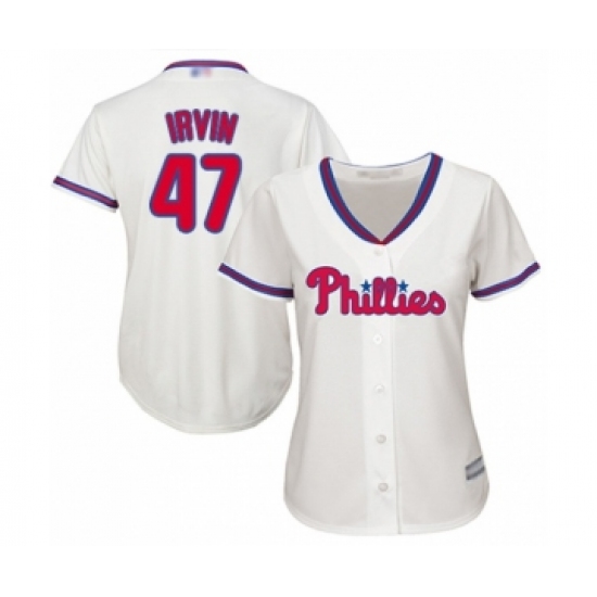 Women's Philadelphia Phillies #47 Cole Irvin Authentic Cream Alternate Cool Base Baseball Player Jersey - Ujersey