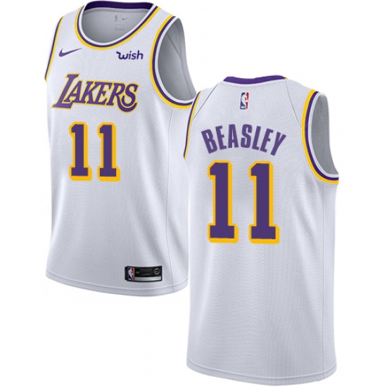 women's Nike Los Angeles Lakers #11 Michael Beasley Swingman White NBA Jersey - Association Edition - Ujersey