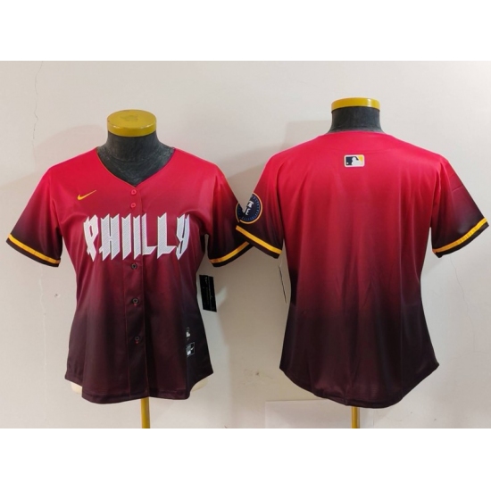 Women's Philadelphia Phillies Blank Red 2024 City Connect Limited Jersey - Ujersey