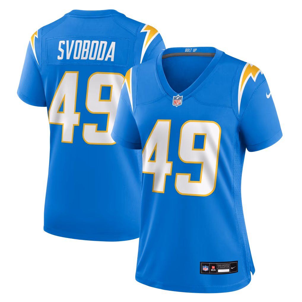 Women's Los Angeles Chargers Evan Svoboda Nike Powder Blue Team Game Jersey - SUjersey01