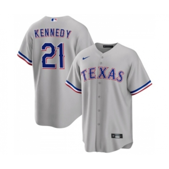 Men's Texas Rangers #21 Ian Kennedy Gray Cool Base Stitched Baseball Jersey - Ujersey
