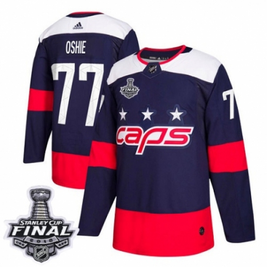 Men's Adidas Washington Capitals #77 T.J. Oshie Authentic Navy Blue 2018 Stadium Series 2018 Stanley Cup Final NHL Jersey - Ujersey