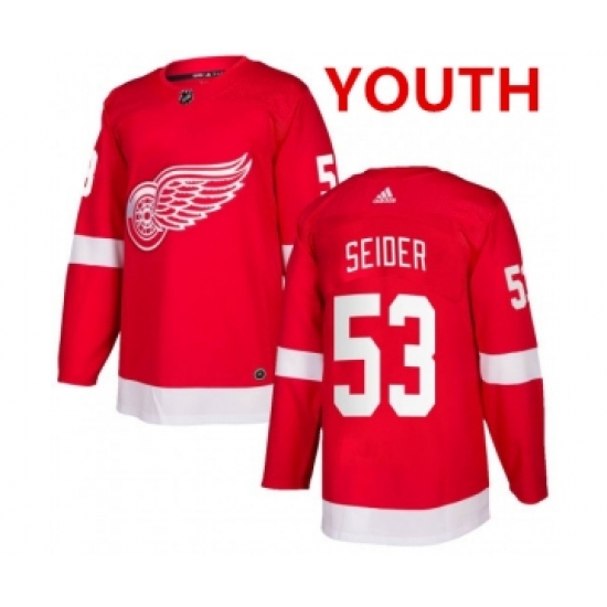 Youth Detroit Red Wings #53 Moritz Seider Red Home Hockey Stitched NHL Jersey - Ujersey
