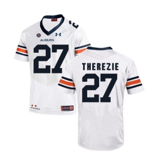 Auburn Tigers 27 Robenson Therezie White College Football Jersey - Ujersey