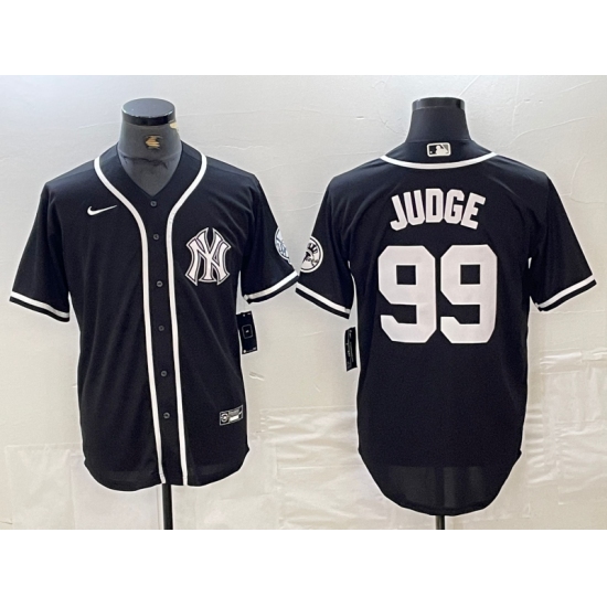 Men's New York Yankees #99 Aaron Judge Black White Cool Base Stitched Jersey - Ujersey