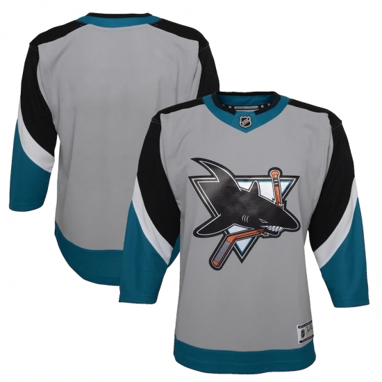 Youth San Jose Sharks Blank Gray 2020-21 Special Edition Premier Jersey - Ujersey
