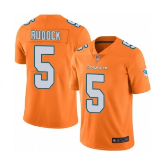 Youth Miami Dolphins #5 Jake Rudock Limited Orange Rush Vapor Untouchable Football Jersey - Ujersey