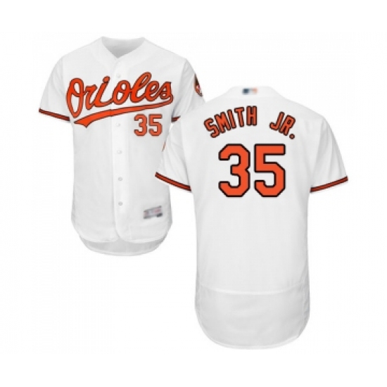 Men's Baltimore Orioles #35 Dwight Smith Jr. White Home Flex Base Authentic Collection Baseball Jersey - Ujersey
