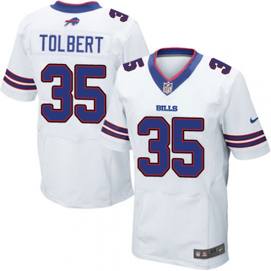 Men's Nike Buffalo Bills #35 Mike Tolbert Elite White NFL Jersey - Ujersey
