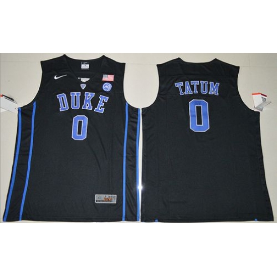 Duke Blue Devils #0 Jayson Tatum Black Basketball Elite Stitched NCAA Jersey - Ujersey