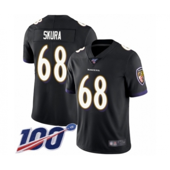 Men's Baltimore Ravens #68 Matt Skura Black Alternate Vapor Untouchable Limited Player 100th Season Football Jersey - Ujersey