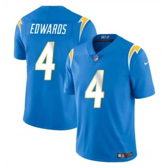 Men's Los Angeles Chargers #4 Gus Edwards Light Blue Vapor Limited Football Stitched Jersey - Ujersey