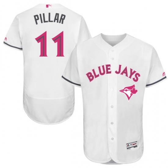 Men's Majestic Toronto Blue Jays #11 Kevin Pillar Authentic White 2016 Mother's Day Fashion Flex Base MLB Jersey